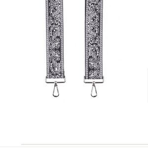 Chic Black and White Paisley Crossbody Strap